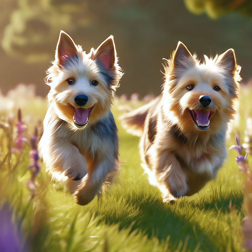 Illustration of Grazing For Dogs In The Summer