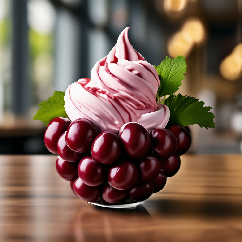 "🍦🍧🍨 Ice cream in a cup of closed red grape shape, 64k, beautiful, high