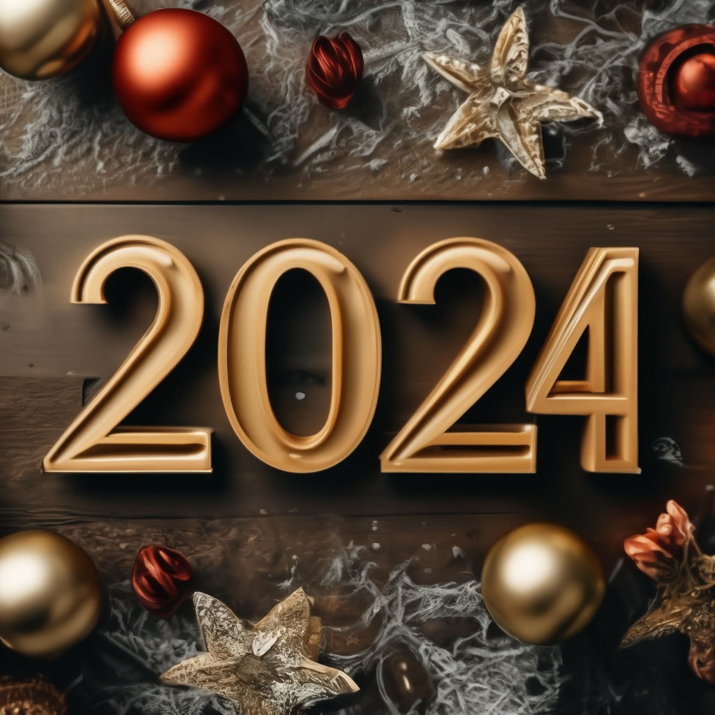 "The inscription new year 2024" — image created in Shedevrum