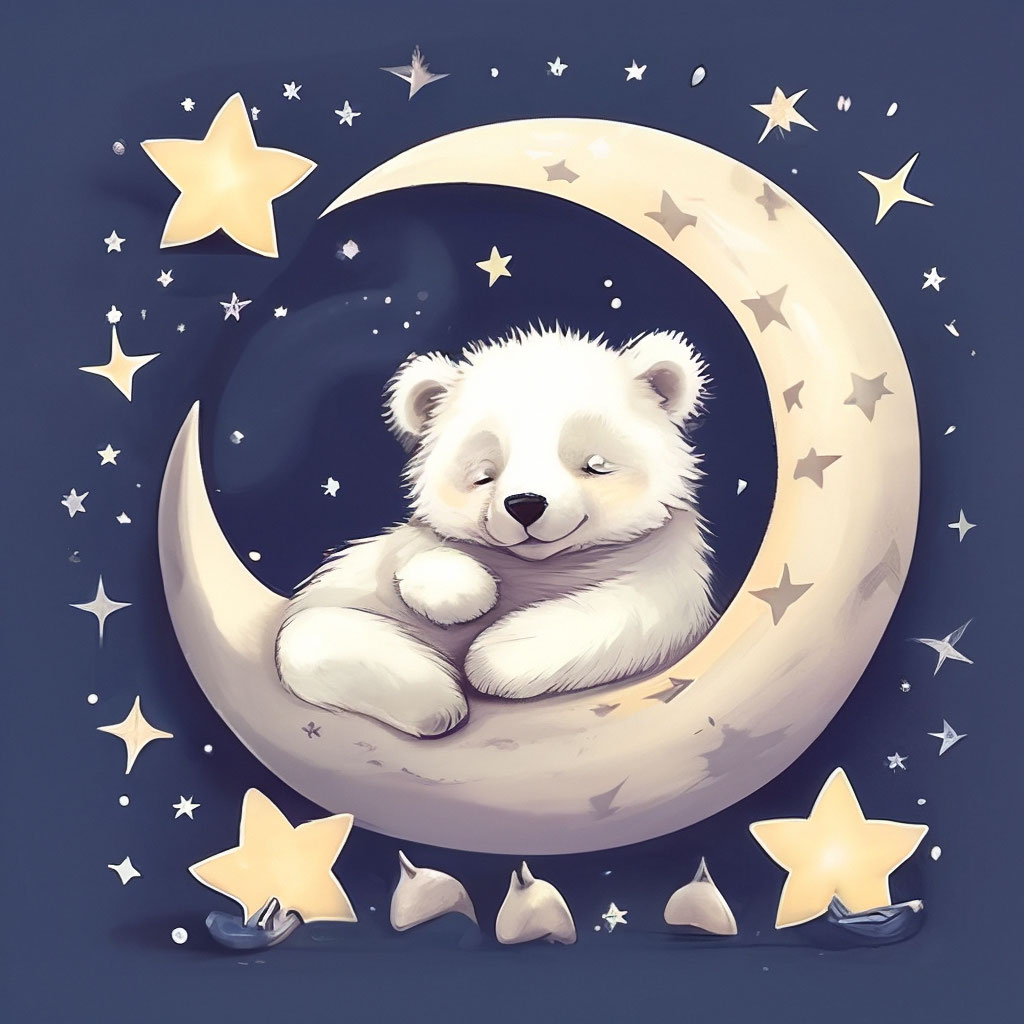 "Funny,cute, cute,creaky white bear cub with a big muzzle sleeping on a ...