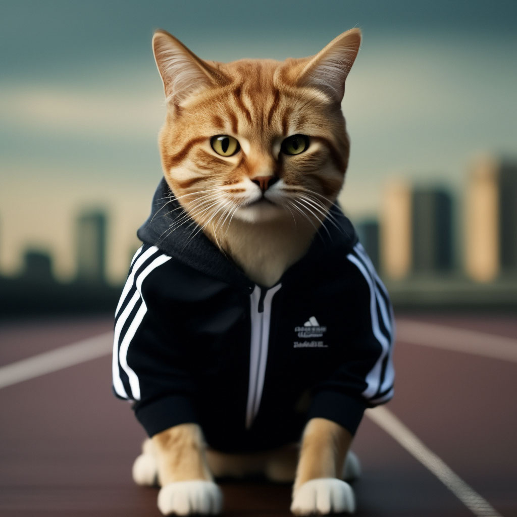 Cat in hot sale adidas tracksuit