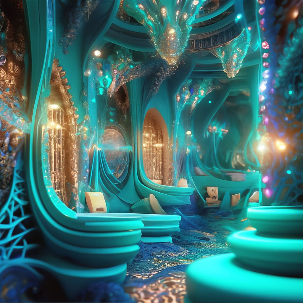 "The interior decoration of the houses of mermaids, beautiful at the ...