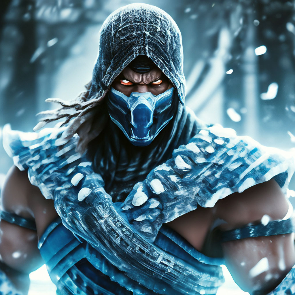 "Sub Zero Mortal Kombat in Ice Clubs" — image created in Shedevrum