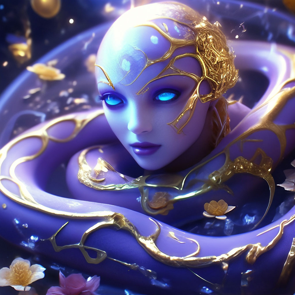 "Cosmic snakes with cobwebs in water on planets, like the mother of ...