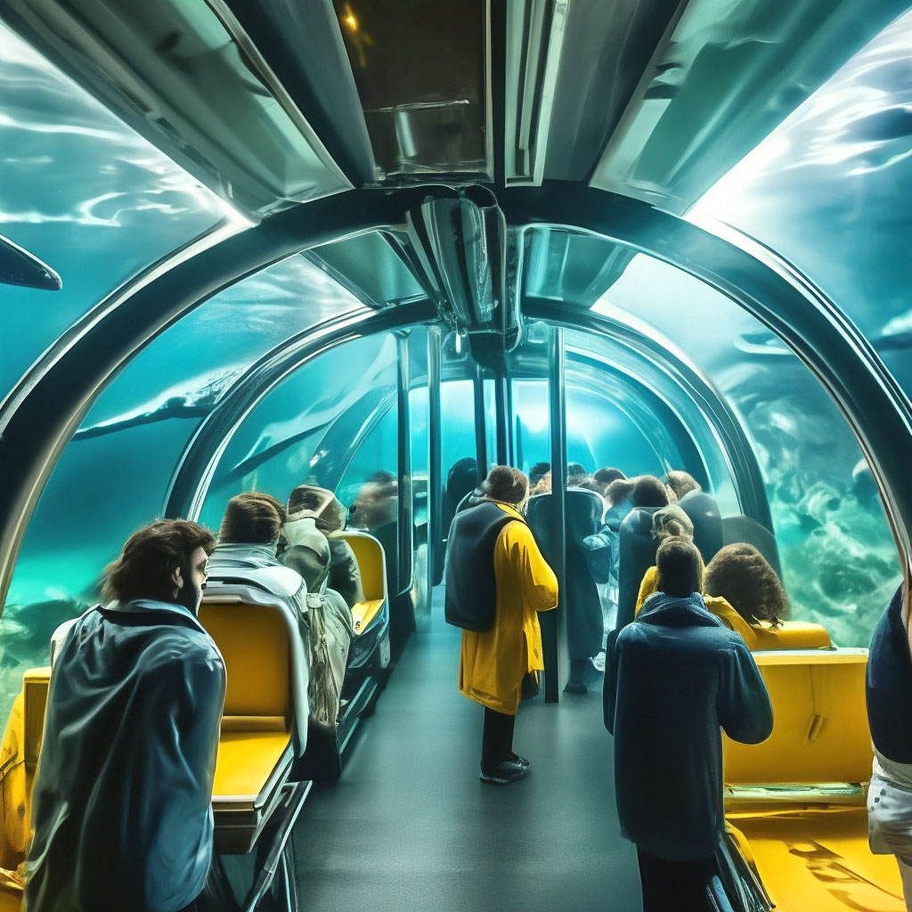 Metro Train Under Sea With A Lot…» — Создано В Шедевруме