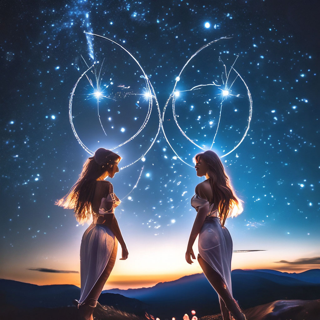 "The constellation of gemini lit up in the beautiful Starry sky ...