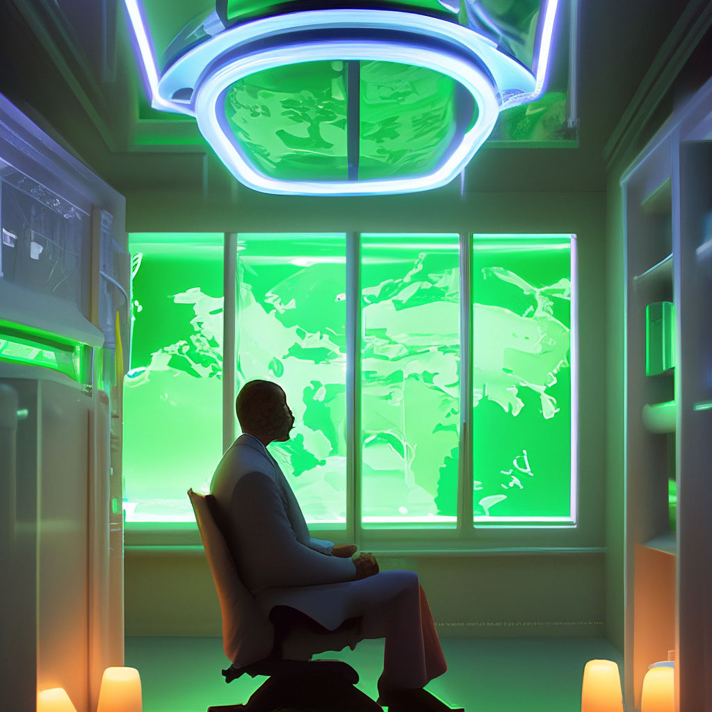 "The creator resumes the earth" — image created in Shedevrum