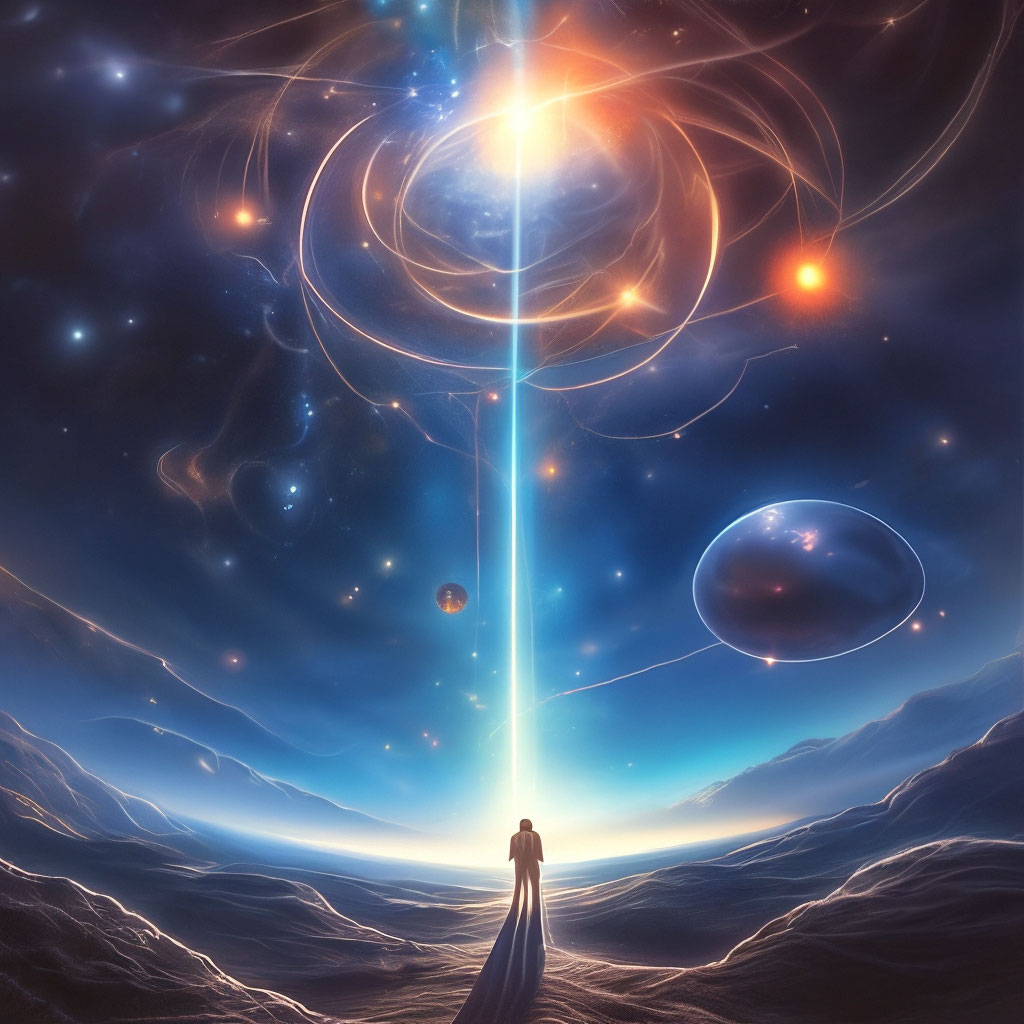 "The origin of life in the universe" — image created in Shedevrum