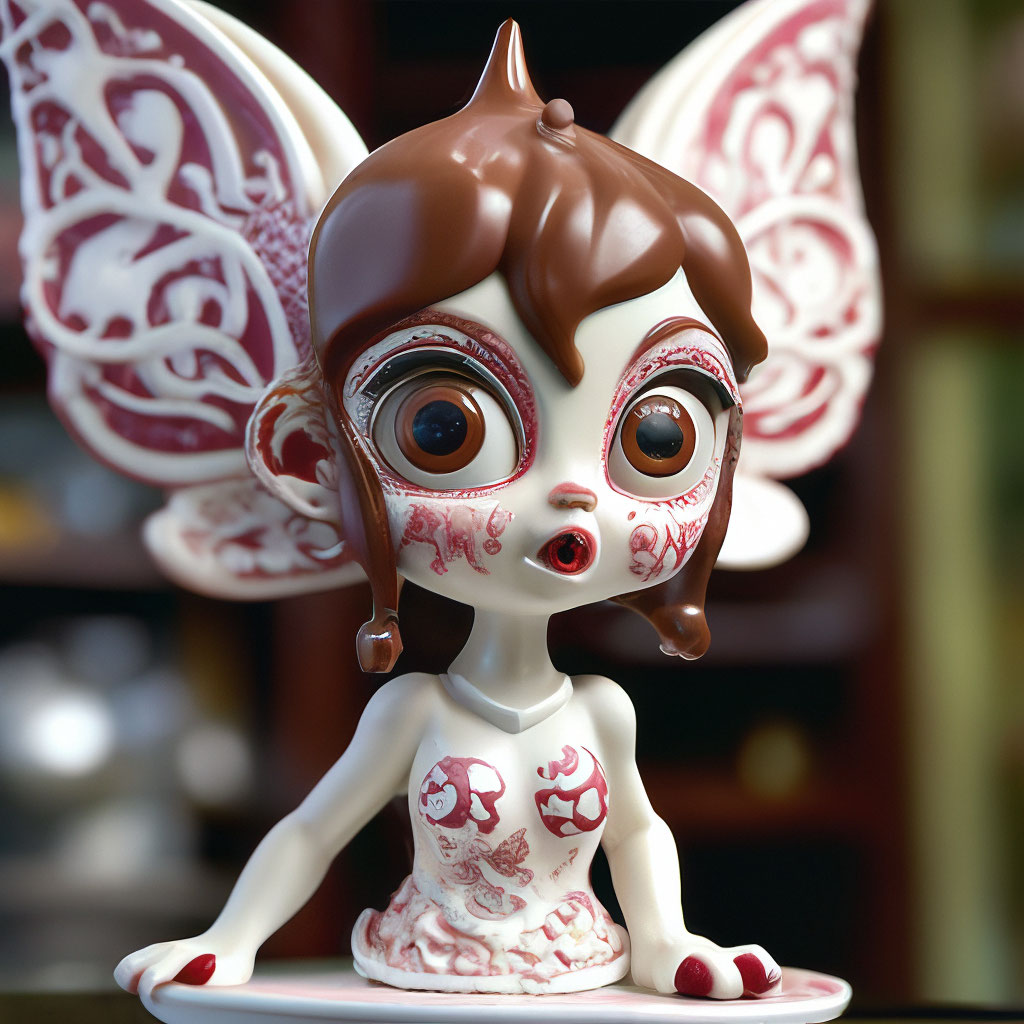 "Chocolate silly Pixie named Trouble-big eyes, hyperdetalization ...