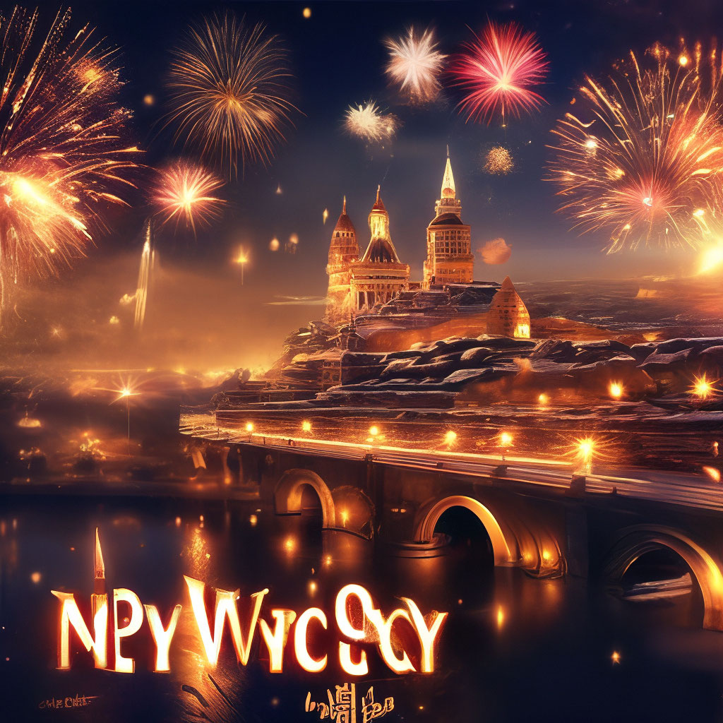 "Happy New Year greetings" — image created in Shedevrum