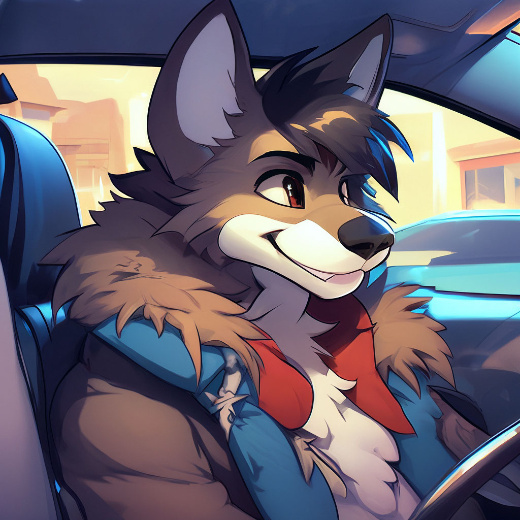 Furry in the car