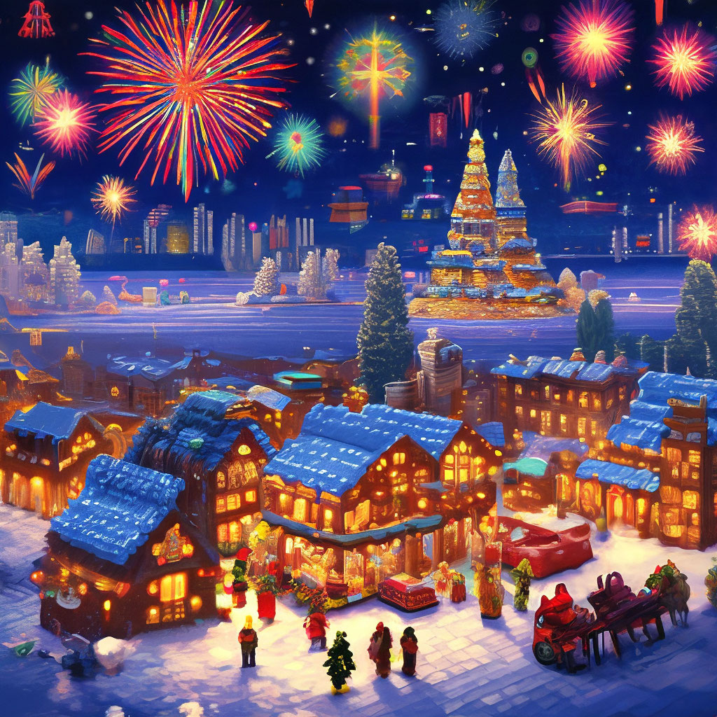 "Happy New Year to all!" — image created in Shedevrum
