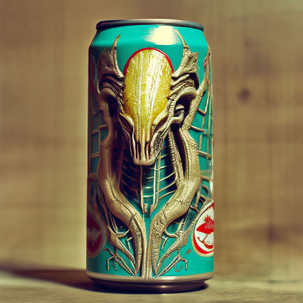 "The artistic design of the beer can "Alien" in the style of the film ...