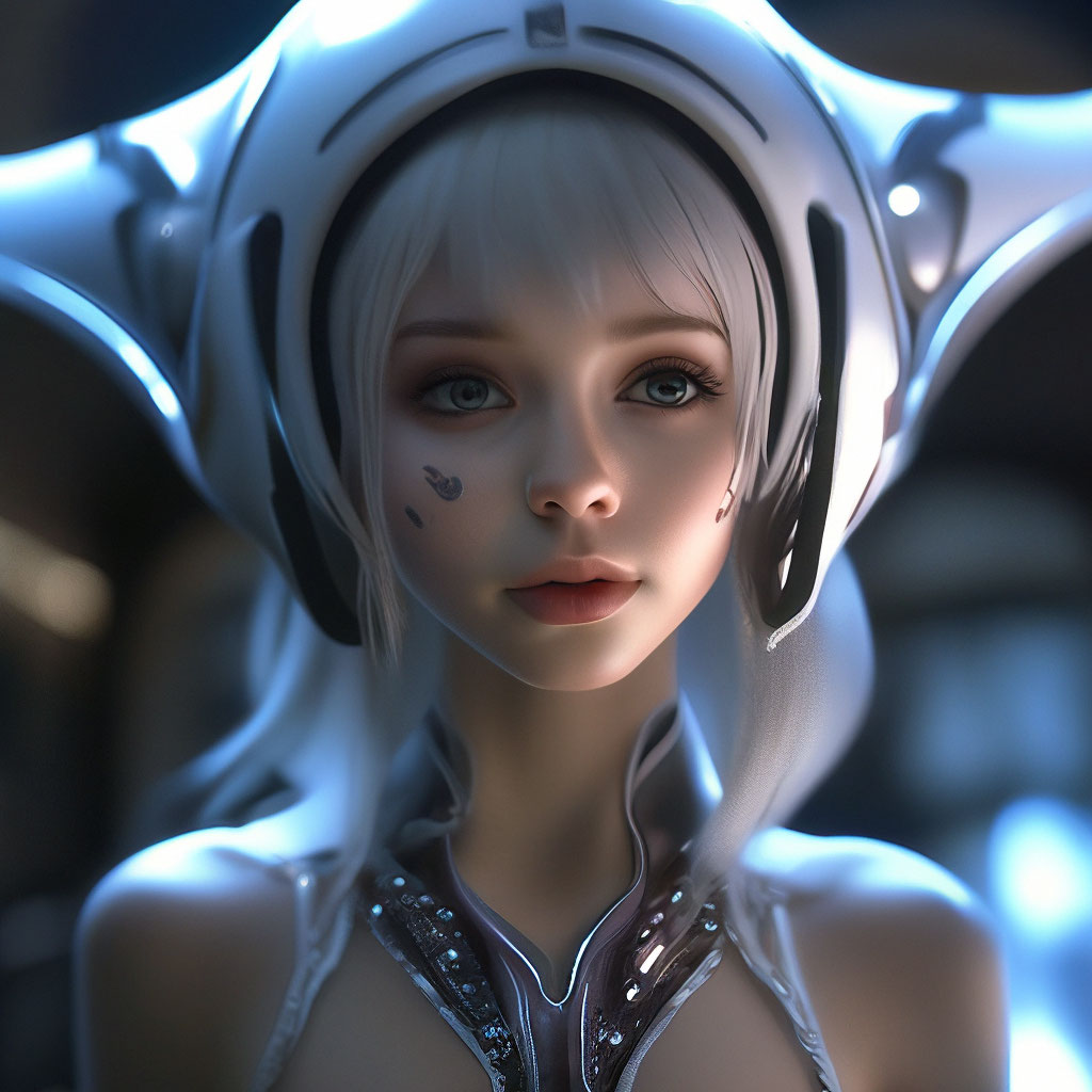 "Cute alien girl, mysticism,backlight,fantasy, gloomy atmosphere, soft ...