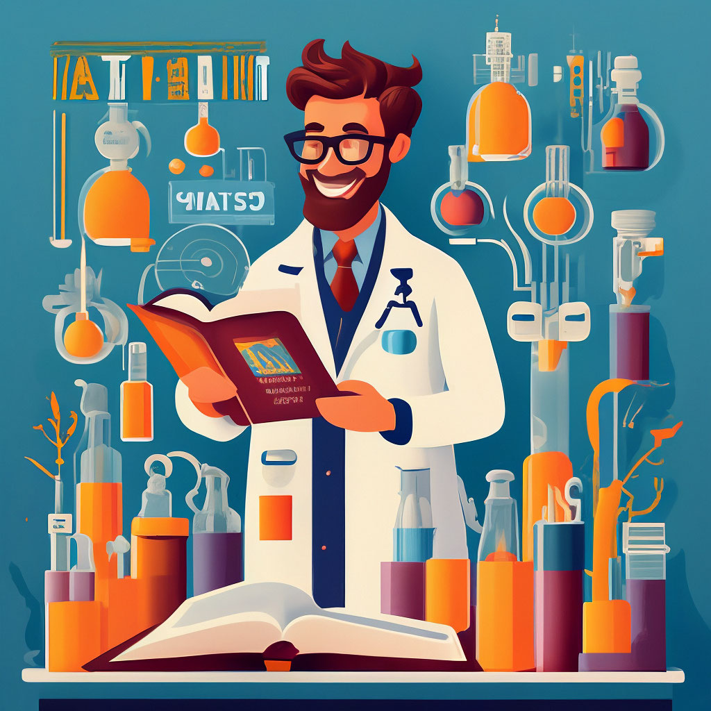 "Scientist illustration for the book of professions infographic ...