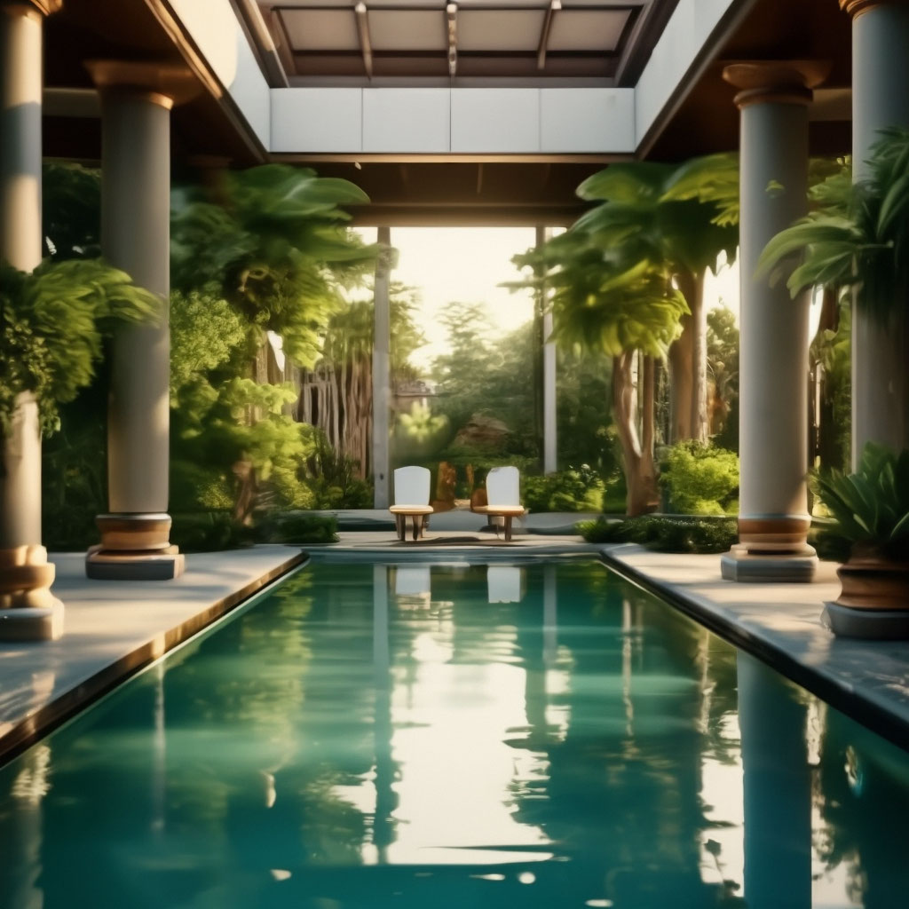 "A gorgeous pool in a beautiful villa, aesthetically pleasing,beautiful ...