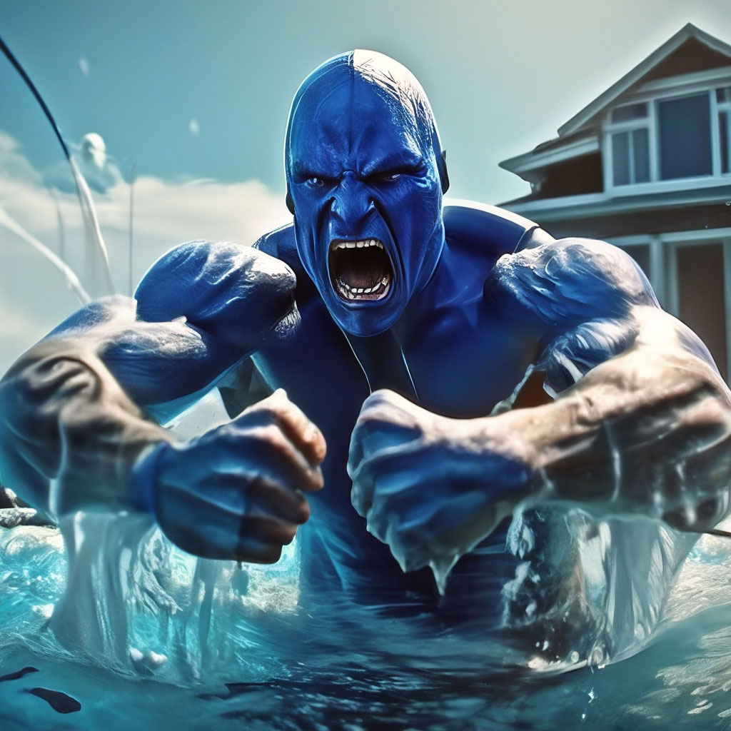 Голубой морской мутант, злой, …» — создано в Шедевруме