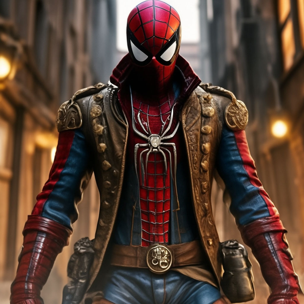 "Spider-Man in the style of dieselpunk, Victorian era ...