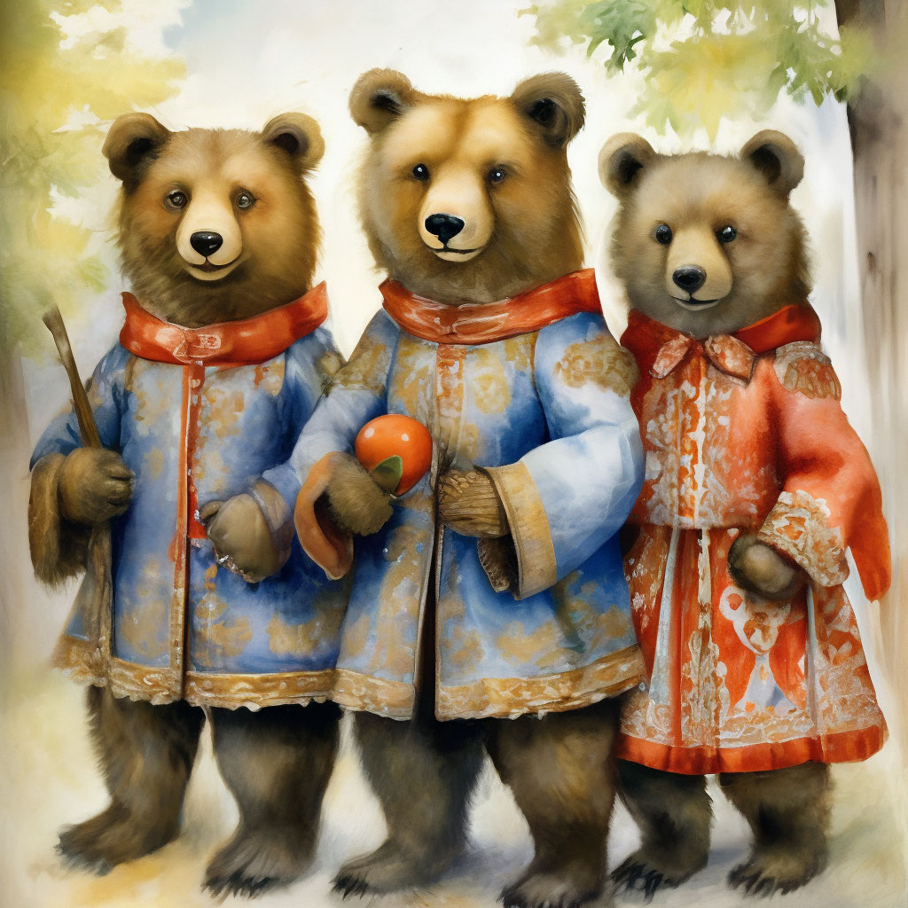 "The Russian folk tale three bears, illustration of the 19th century ...