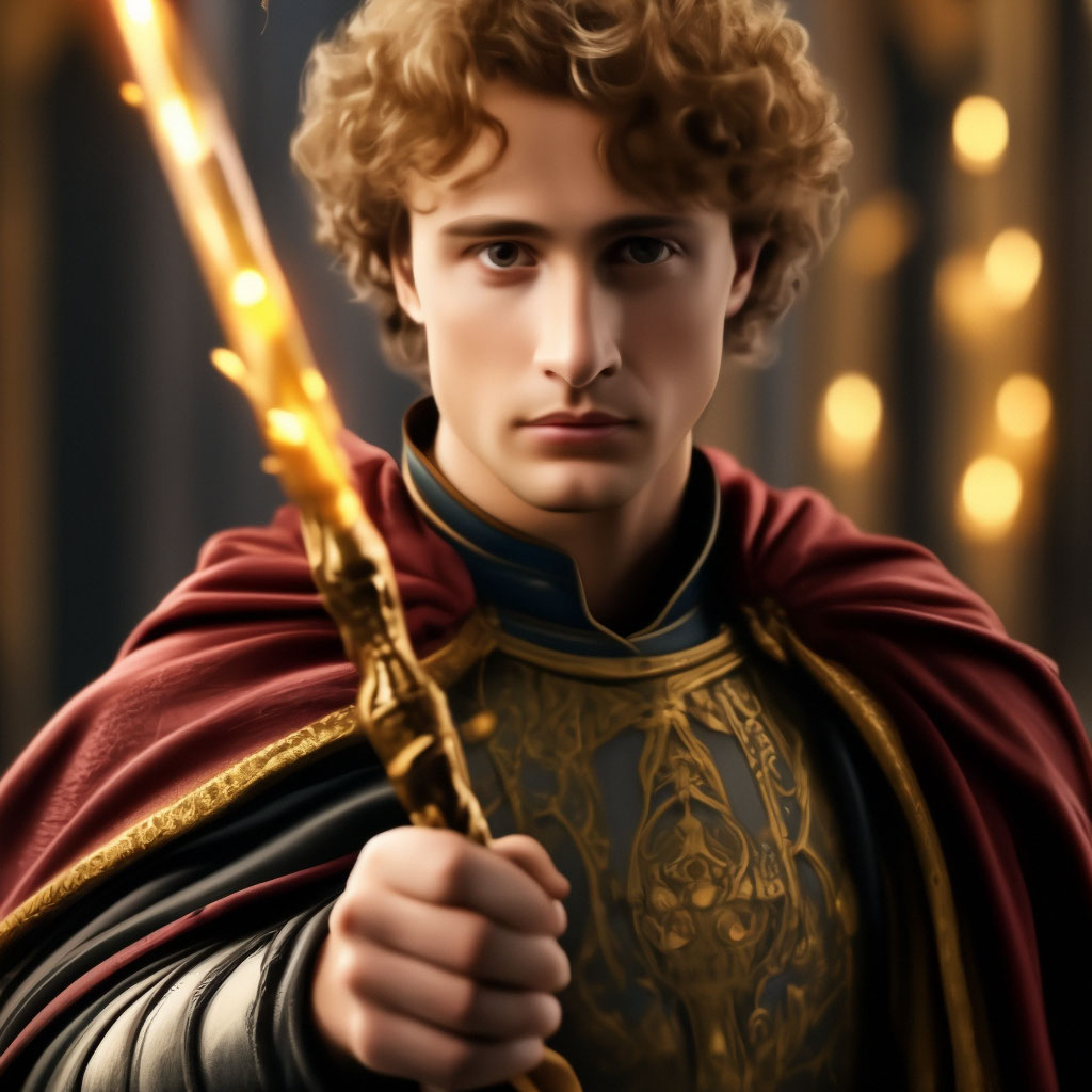 "Alexander the Great holds a magic wand from Harry Potter in his hands ...