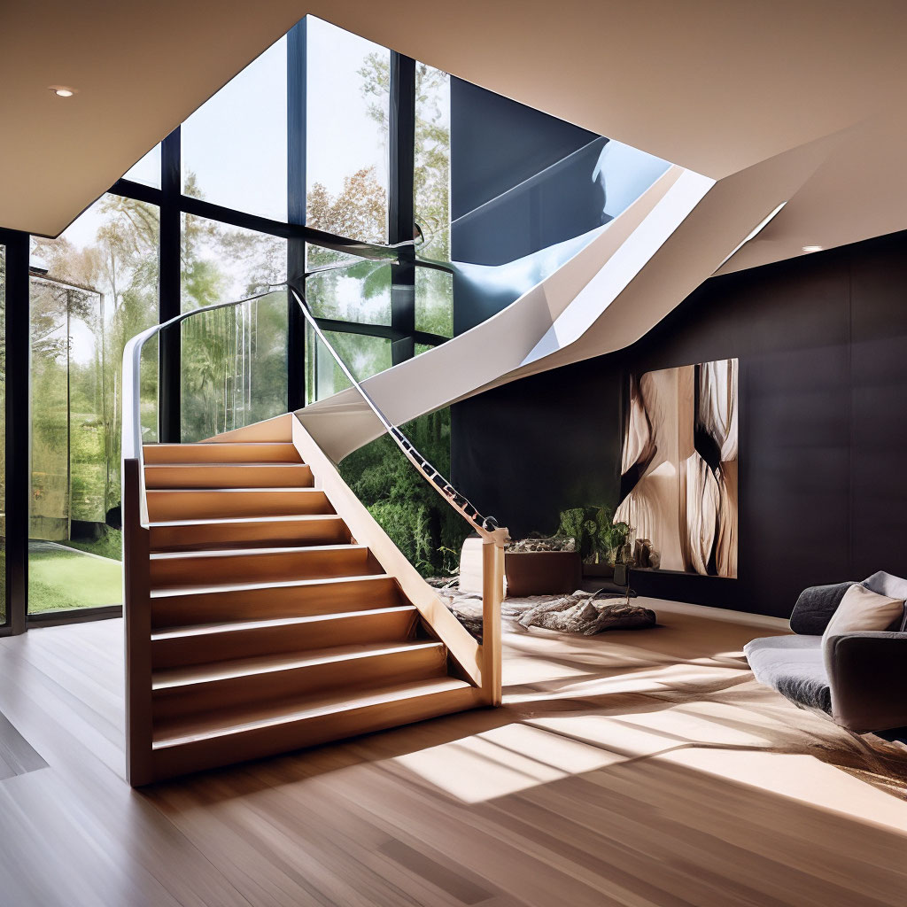 "Stairs in the house, beautiful, modern design of houses, high quality ...