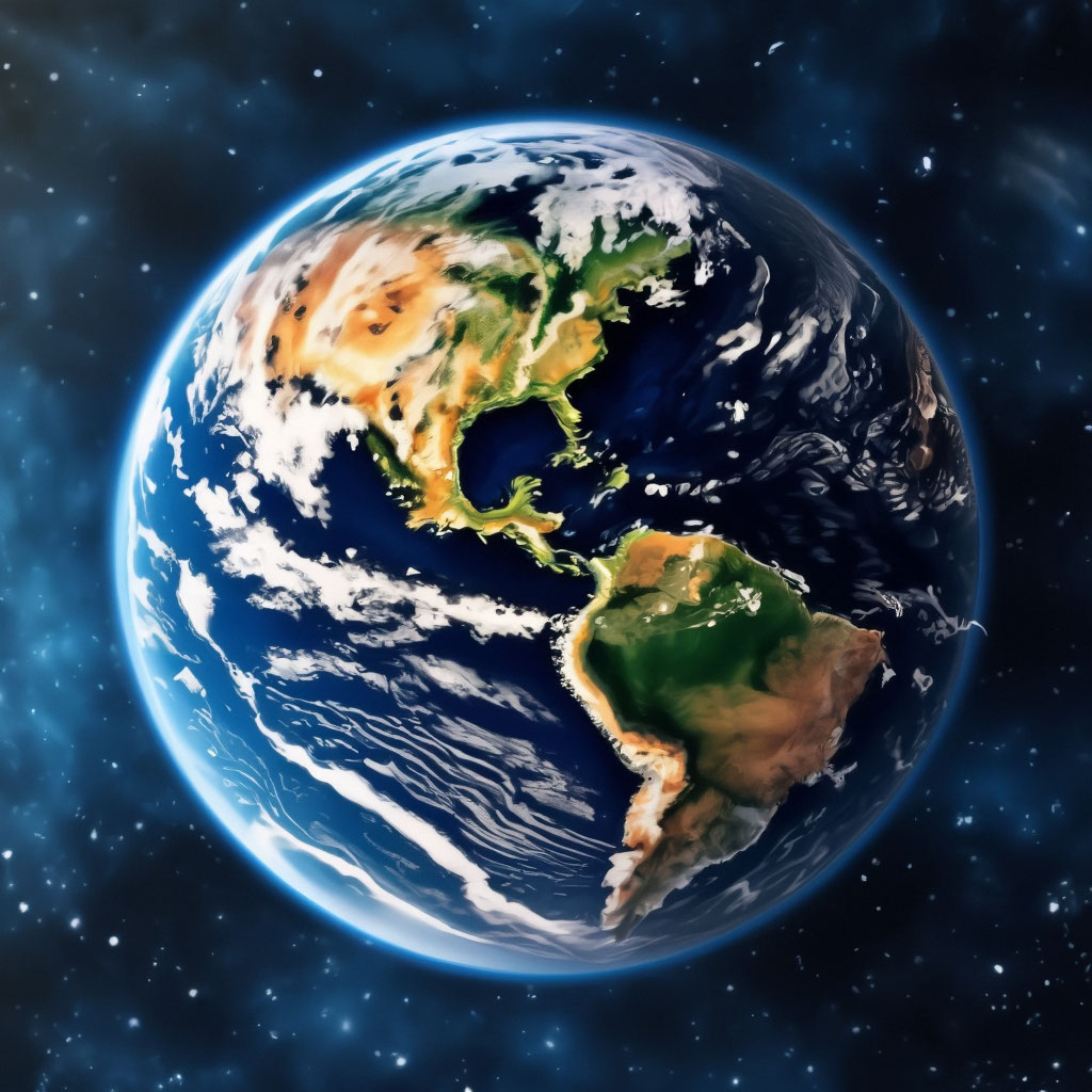 "View of the Earth from Space..." — image created in Shedevrum