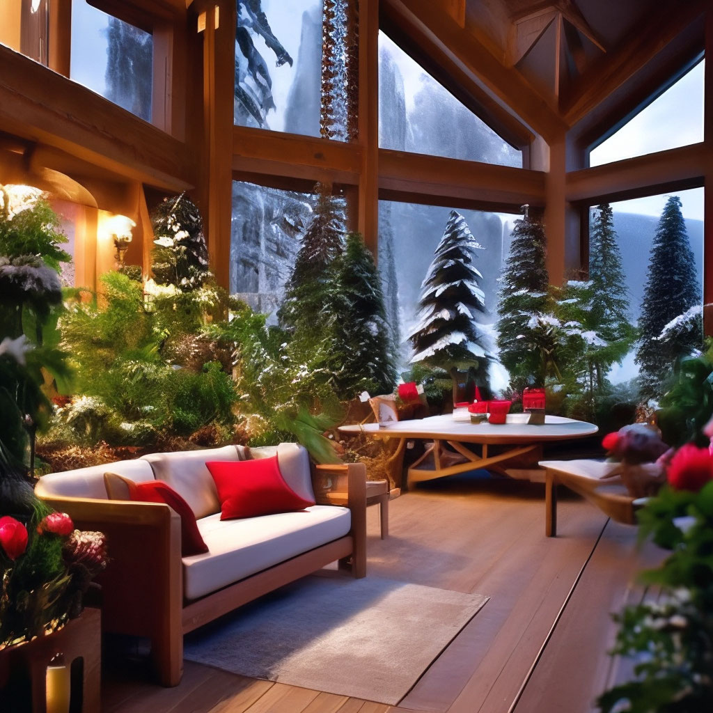 "It's beautiful, cozy the interior of the winter garden in the style of ...