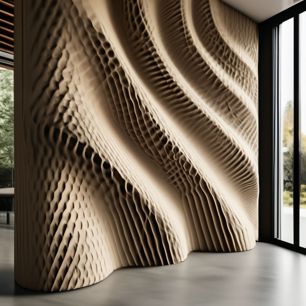 "Parametric wall decoration, large shapes, branching of the main bases ...