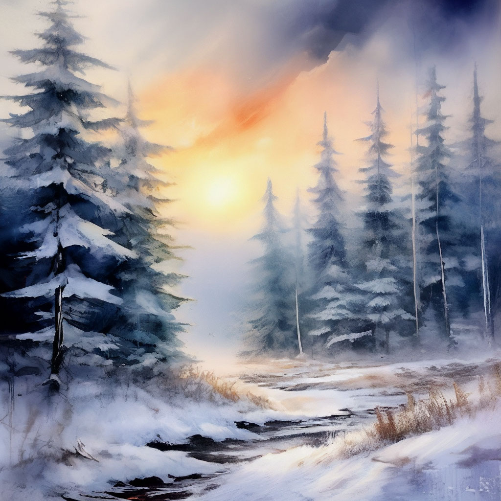 ". A frosty winter day,snowdrifts,shaggy fir trees,then a forest in ...