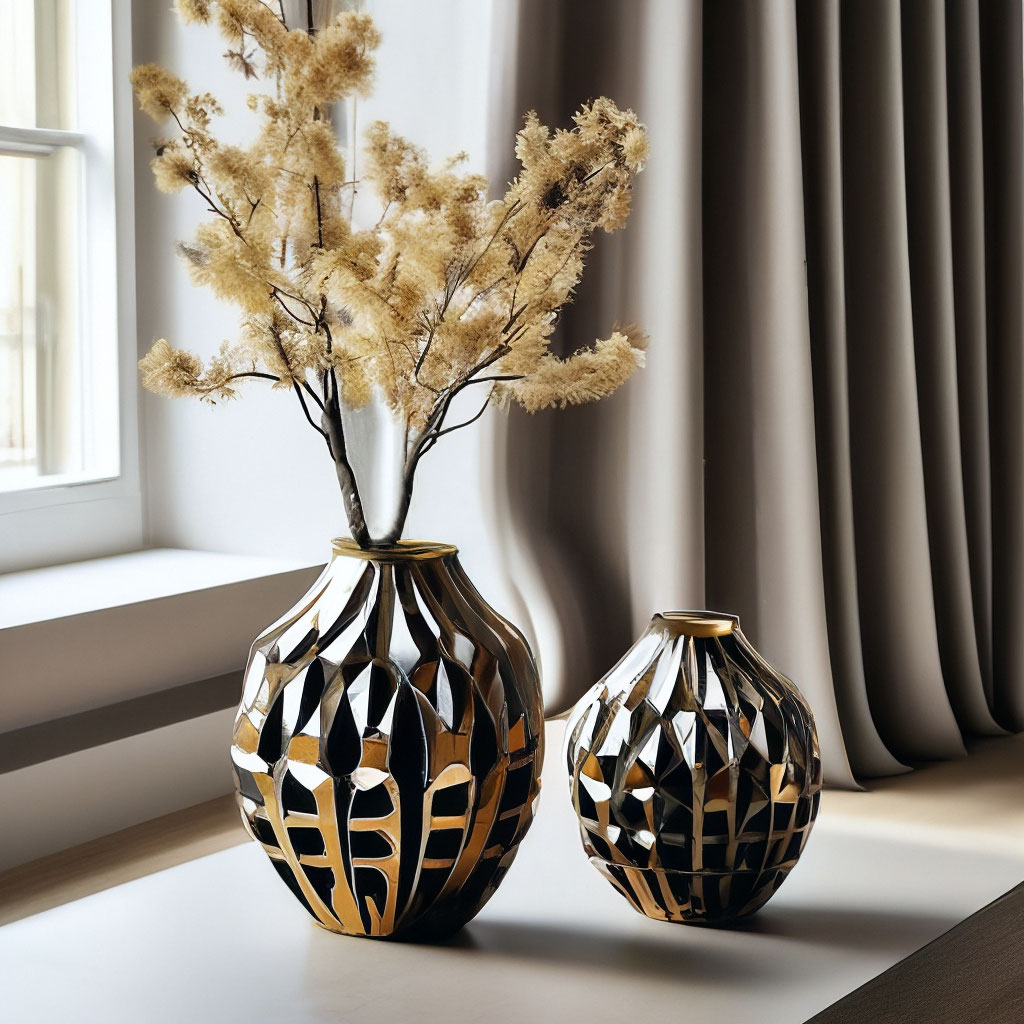 "🧩 modern interior design, vase with a puzzle pattern, small details ...
