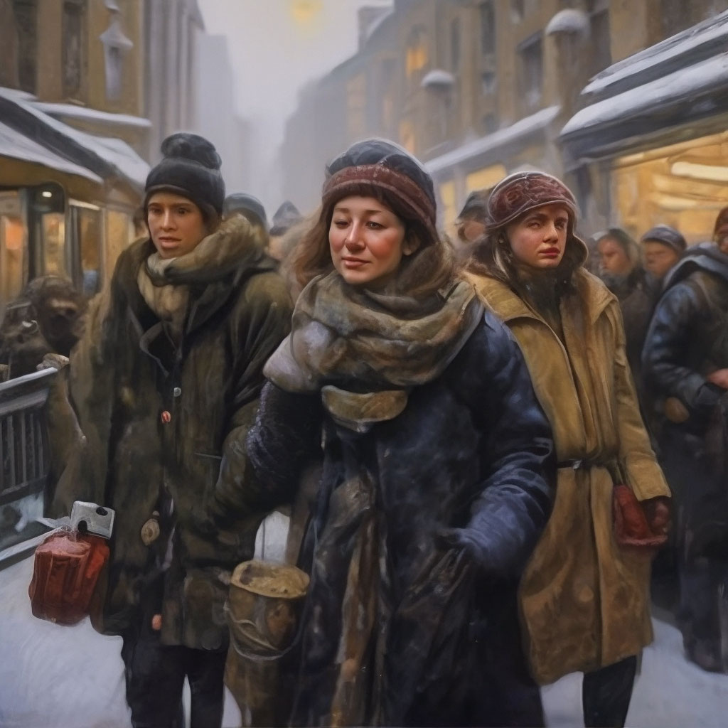 "The new year has come. the carefree faces of passers-by lie here and ...