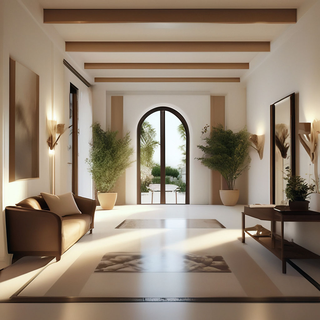 "Design project entrance hall in Mediterranean style, simple ...