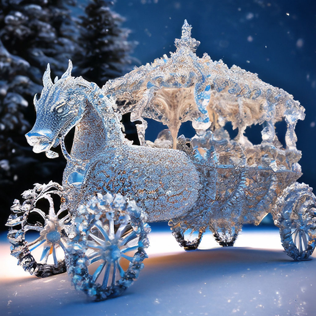 "Carriage ,harness dragons Powerful, antique crystal carriage in a ...