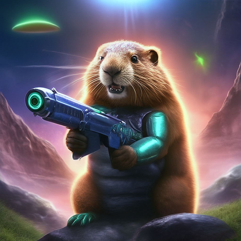 Cartoon Beaver With Gun