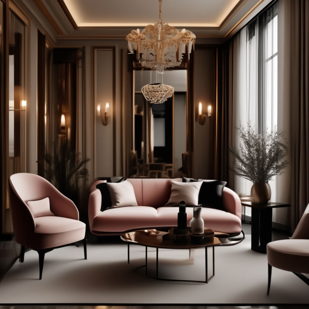 "Chanel-style interior, aesthetically pleasing, beautiful, professional ...