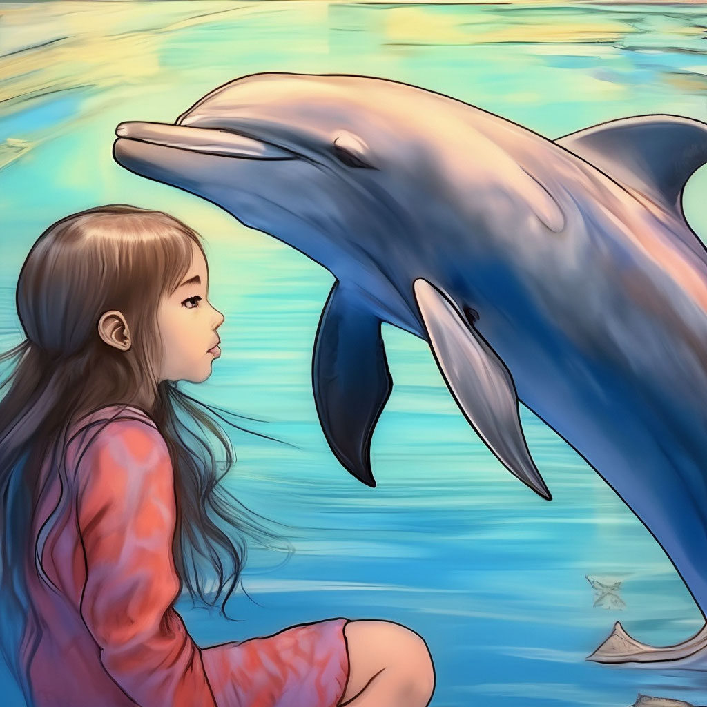 girl-and-dolphin-pencil-drawing-pen-drawing-colored-ink-fine-clear
