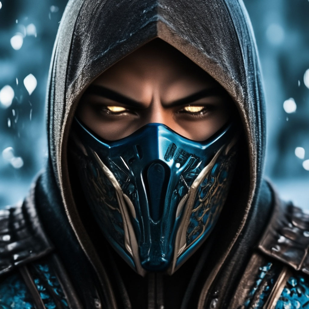 "Sub-Zero warrior mask, filigree work, ice, cold, mortal kombat ...