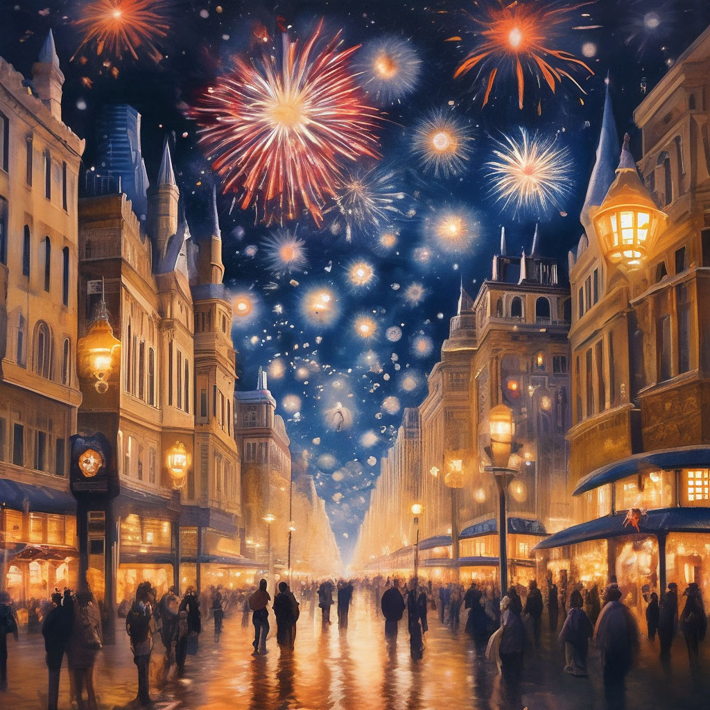 "A week until the new year!!!" — image created in Shedevrum