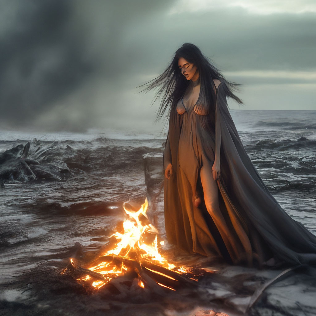 "The beauty gave her soul to the witch" — image created in Shedevrum