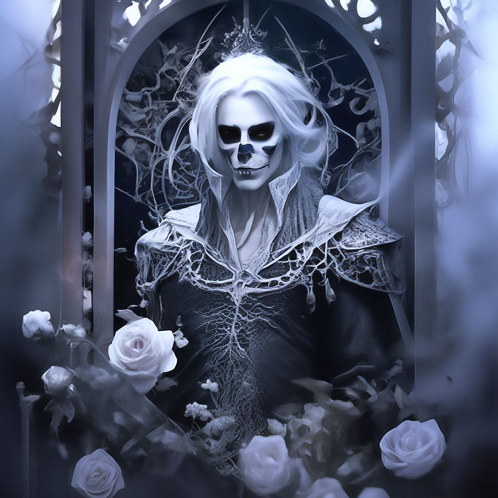 "A view from an open door, a forrest from the lower world, a white ...