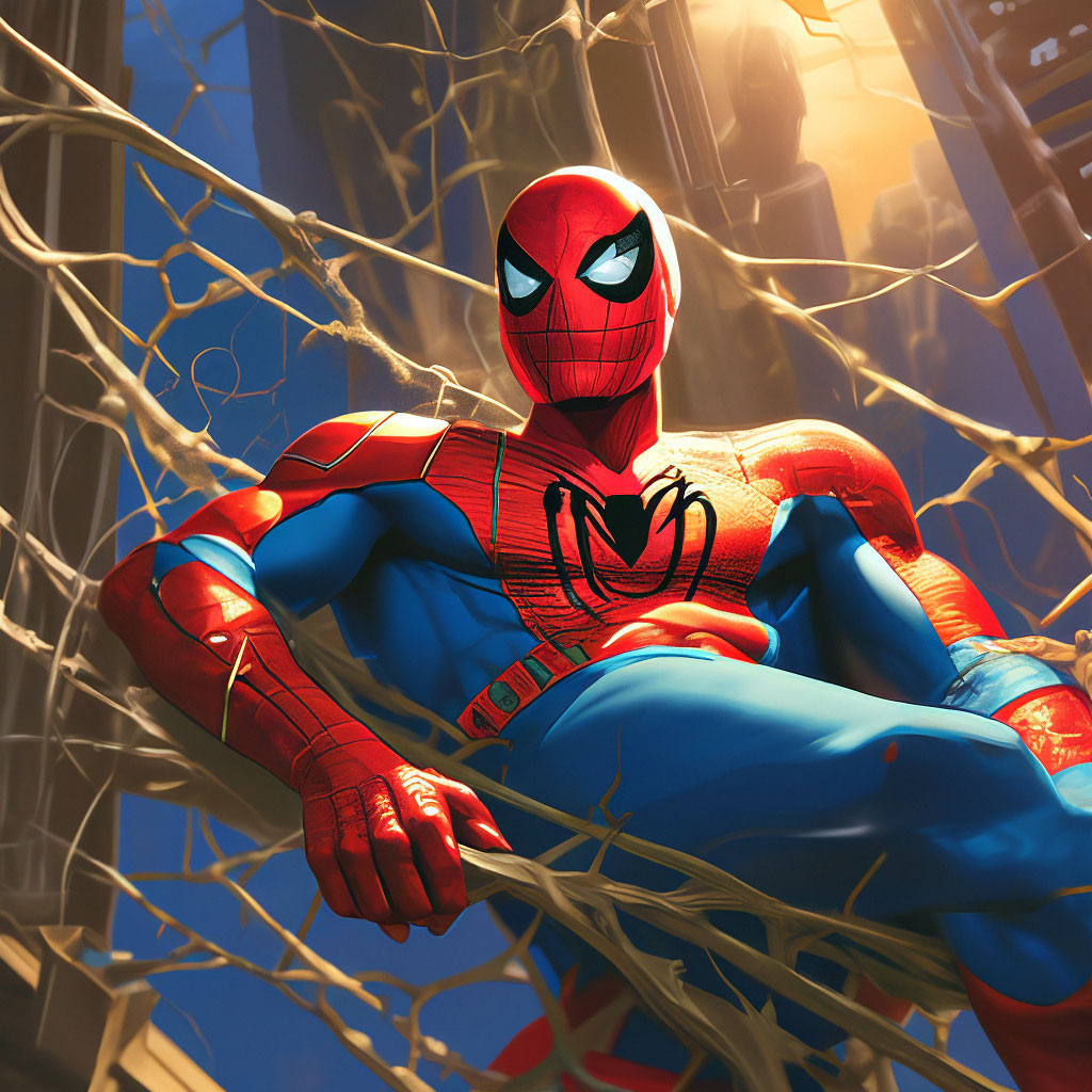 spider-man-is-lying-on-a-web-image-created-in-shedevrum