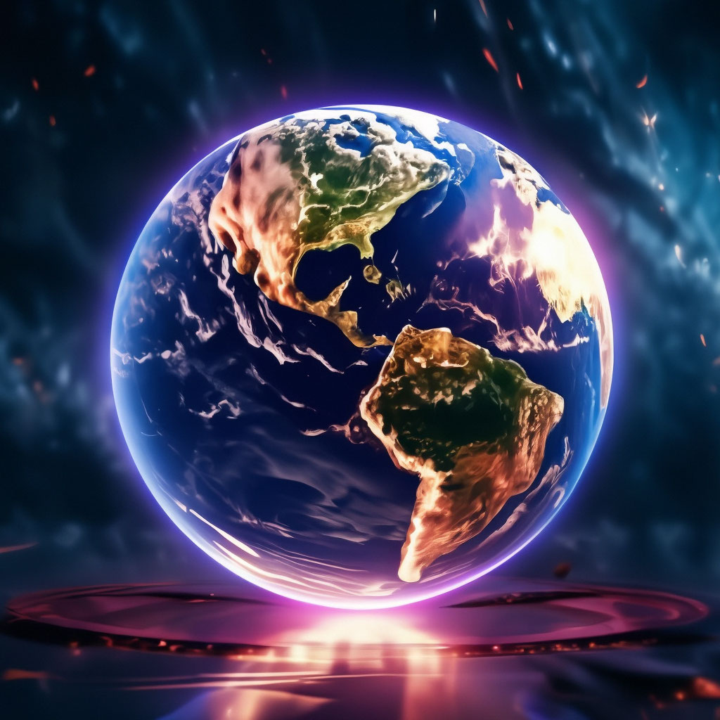 "View of the earth from space" — image created in Shedevrum