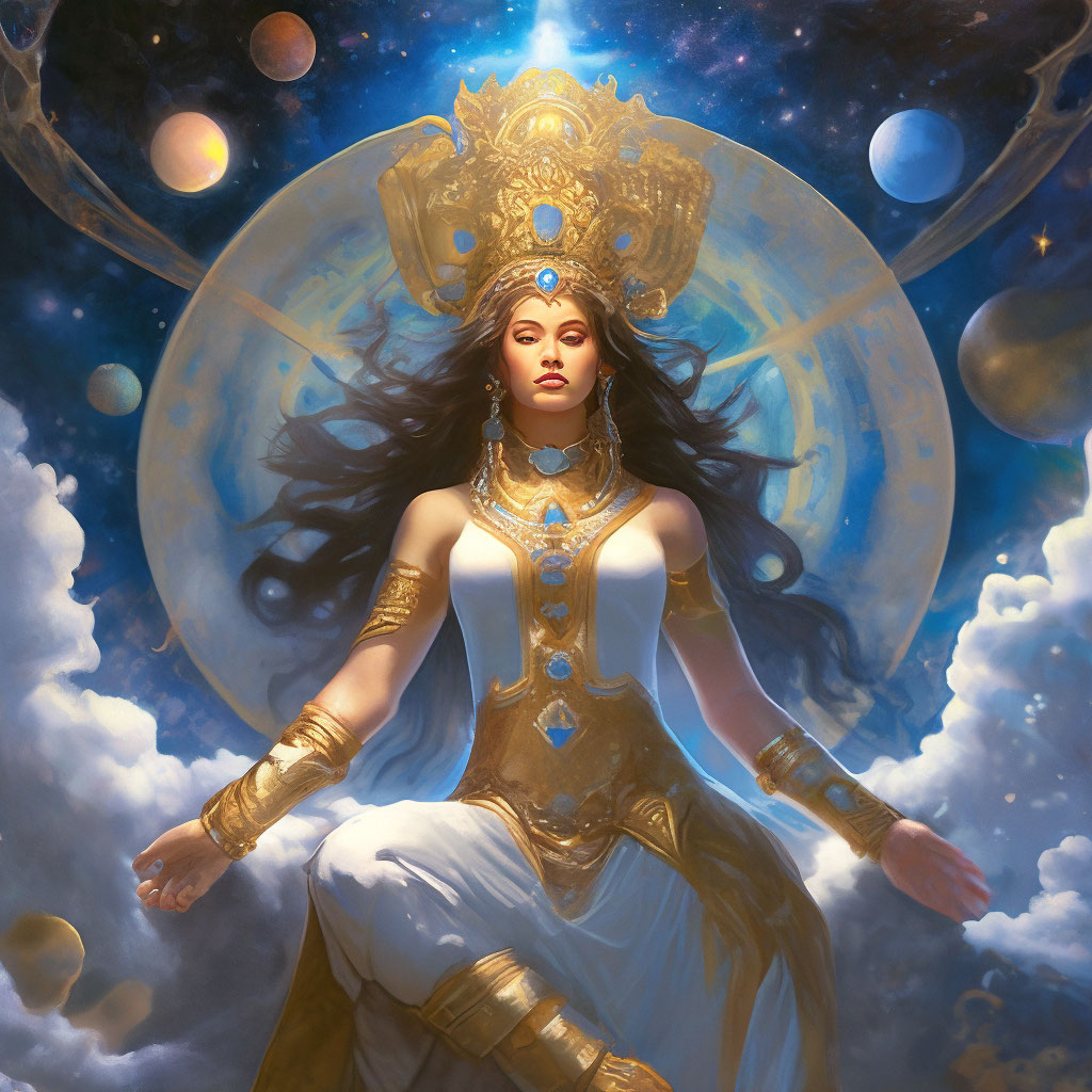 "Goddess of the universe" — image created in Shedevrum