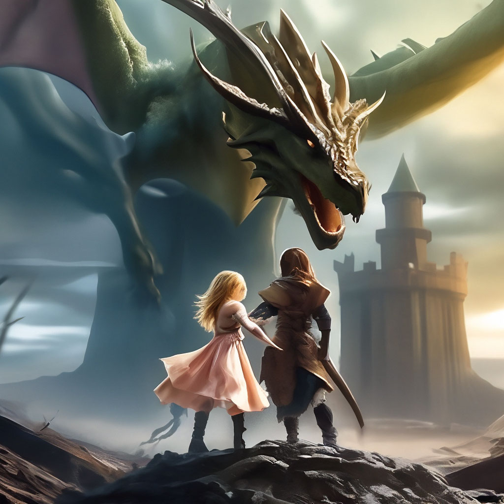 "The princess girl is saved by the prince from the dragon from the big ...