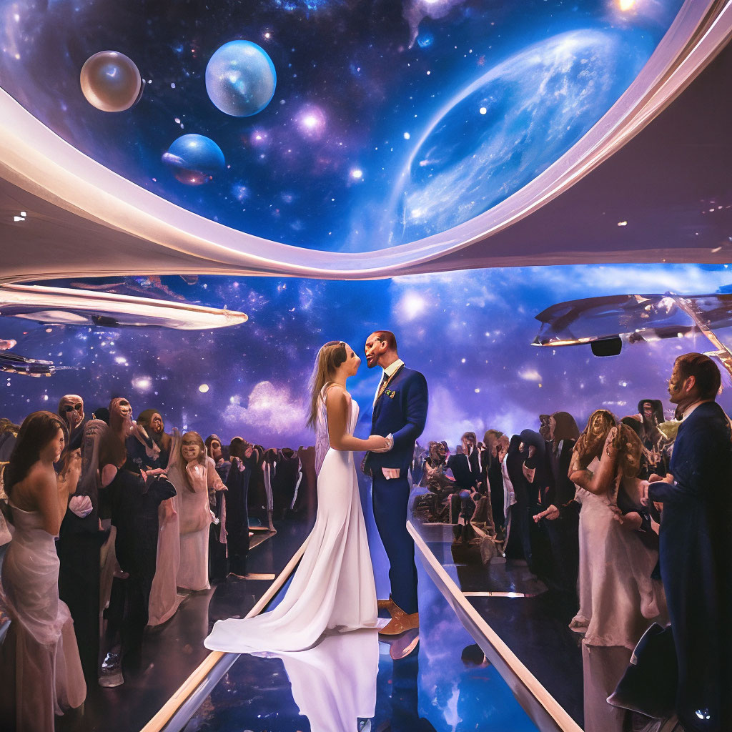 "An earthling marries an alien,a wedding in the universe,all the ...