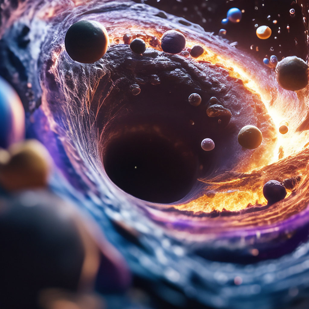 "Black hole swallowing the planets of the milky Way , professional ...