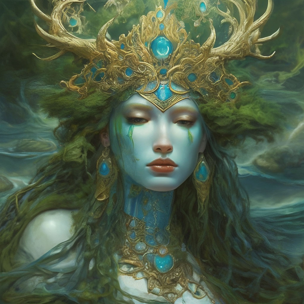 "Tears of the earth goddess" — image created in Shedevrum