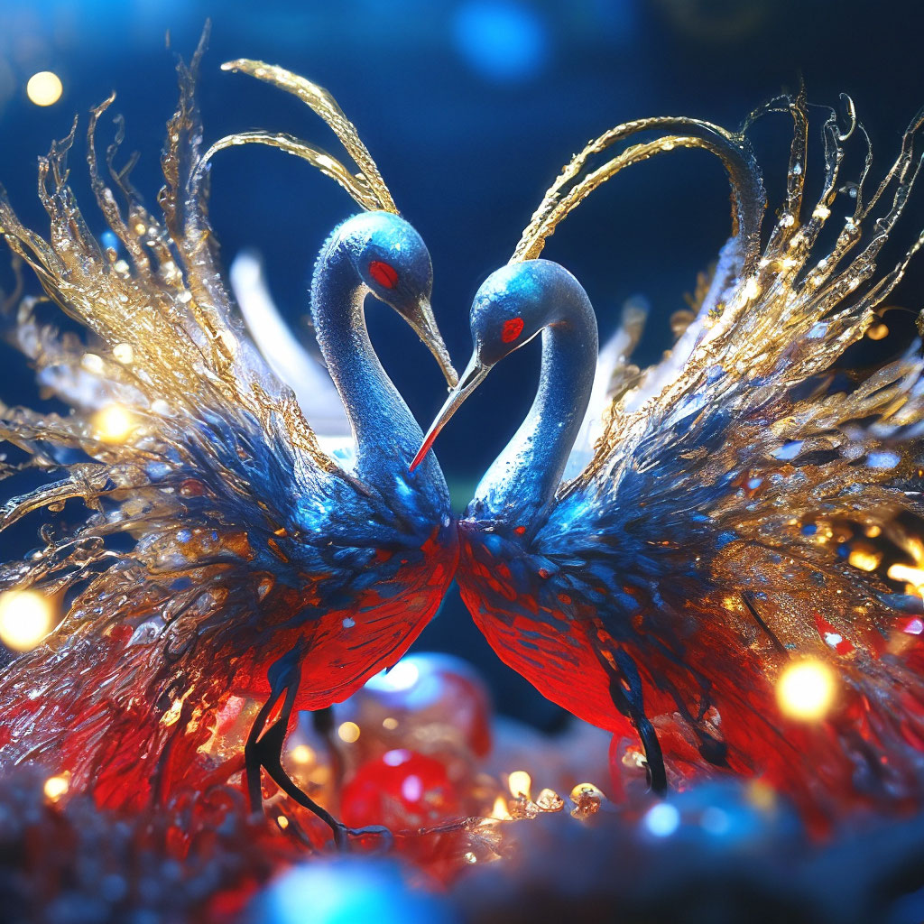 lisMatveeva extraordinary delicate terry pair of cranes made of ...