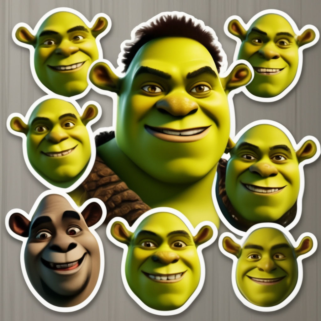 Сборная бумажная модель Голова Шрека / Shrek Head