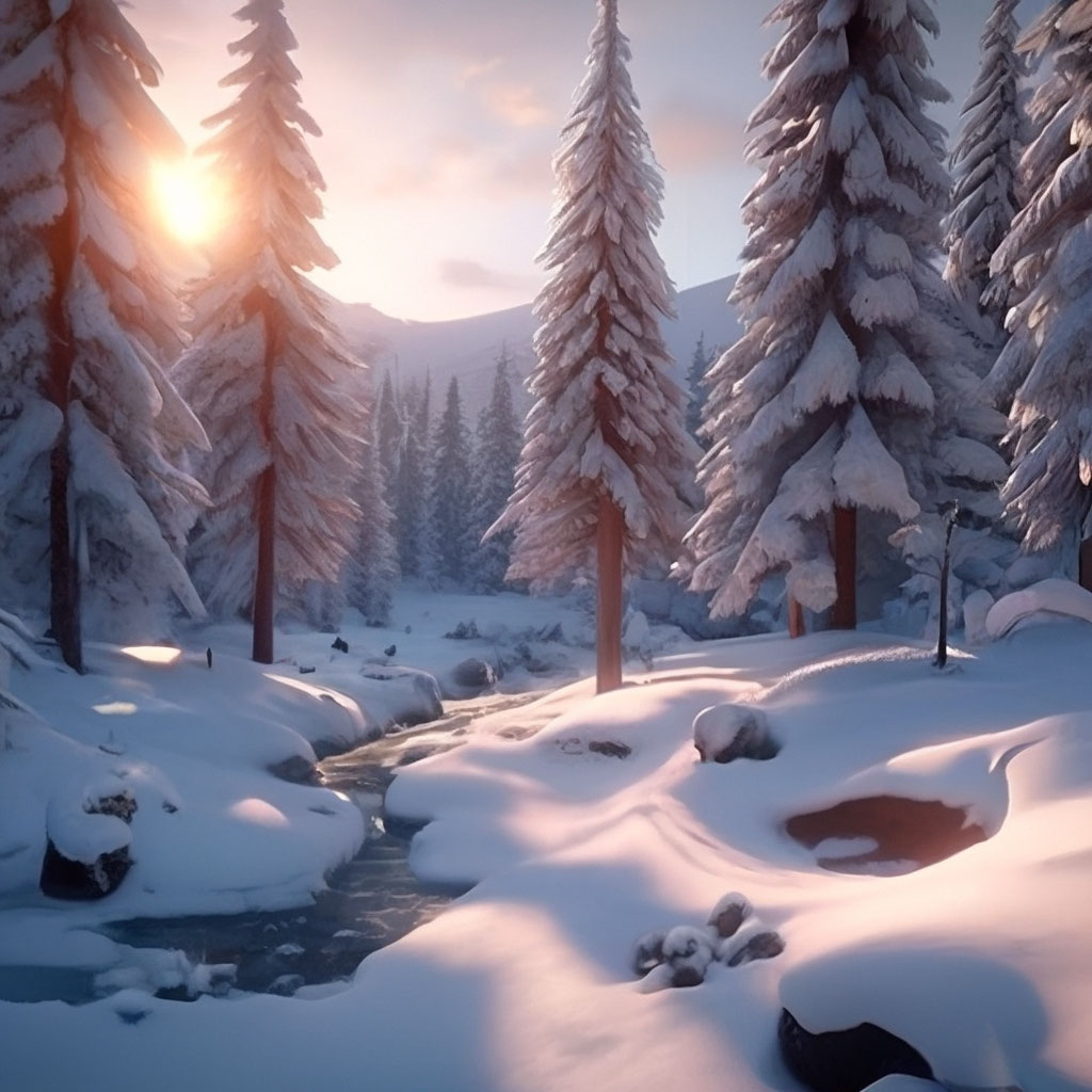 "The New Year has come! Today is January 1st, 2024! , winter forest ...
